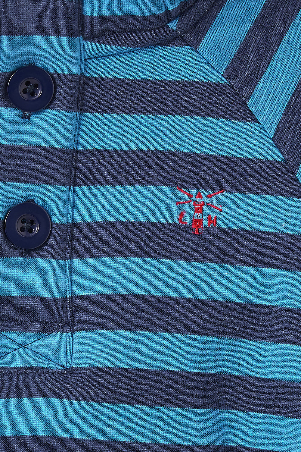 Lighthouse Jack Boy's Warm Hoodie - Blue Navy Stripe