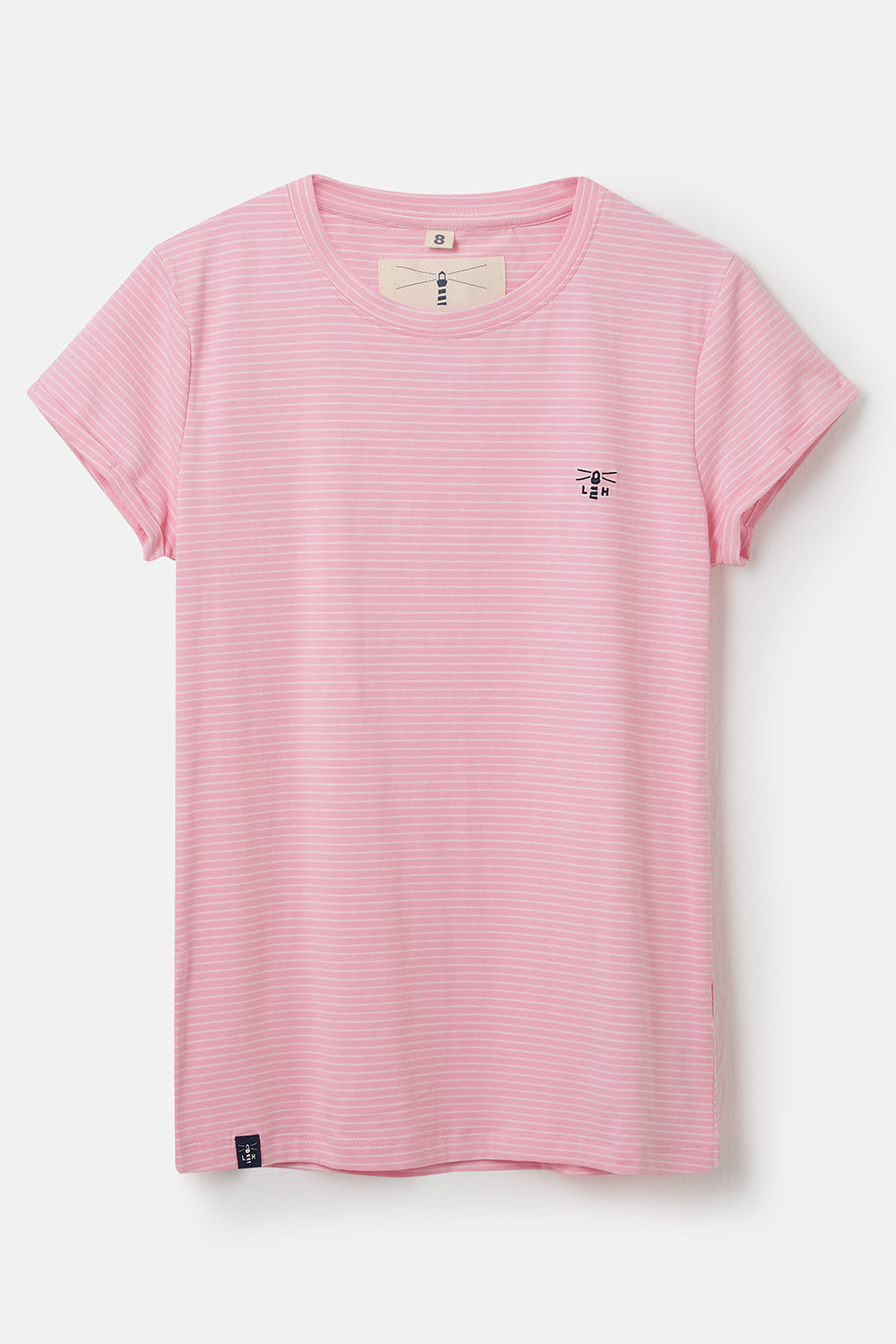 Lighthouse Seashore Women's T-Shirt Pink Stripe