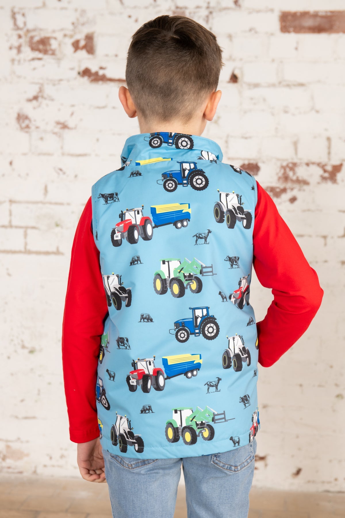 Alex Gilet - Blue Tractor Print-Lighthouse