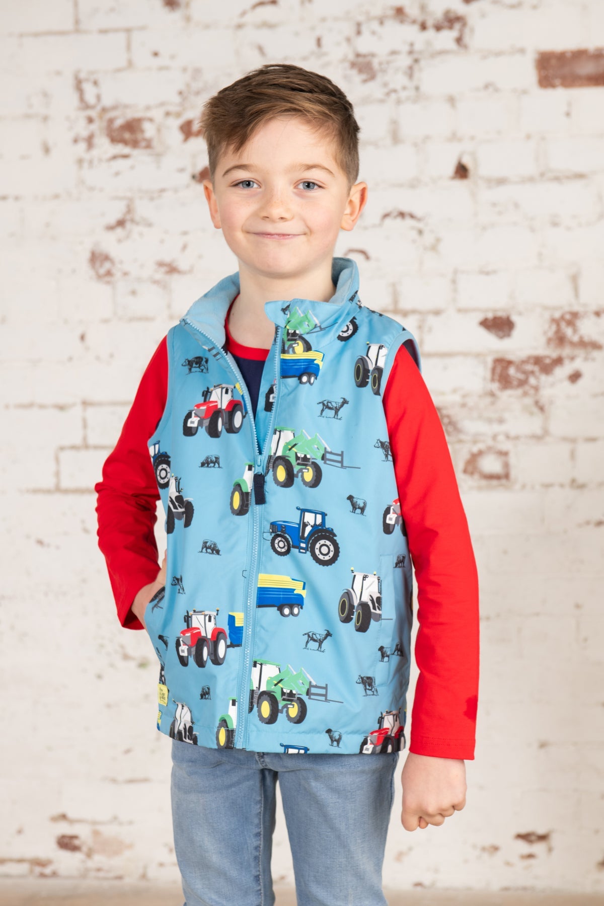 Alex Gilet - Blue Tractor Print-Lighthouse