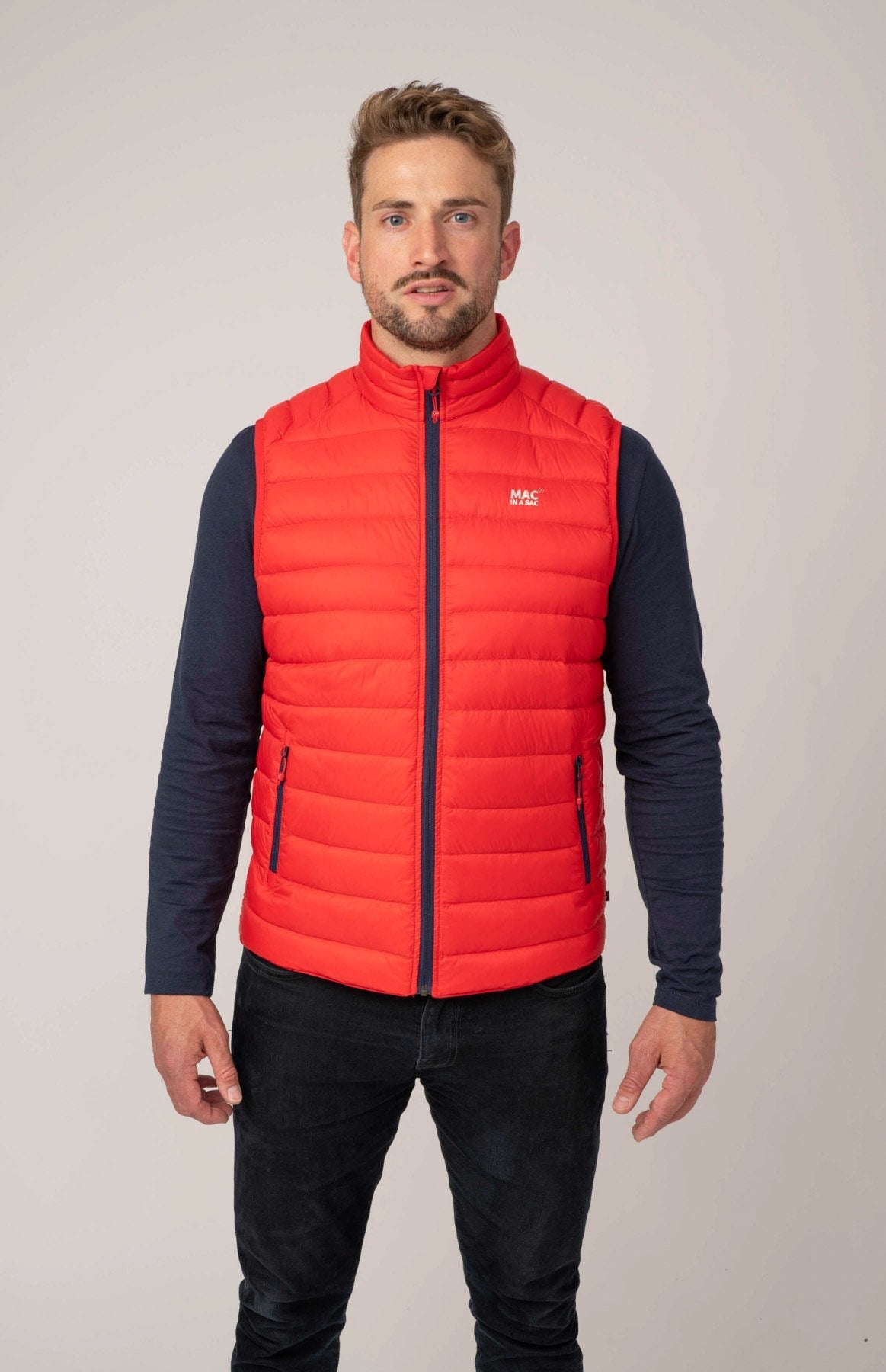 Alpine Mens Down Gilet - Red-Mac in a Sac