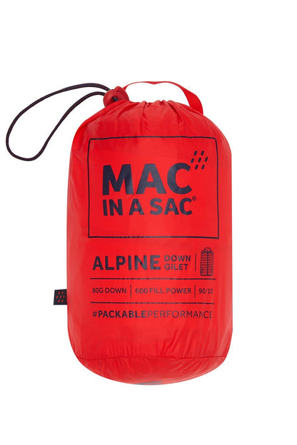 Alpine Mens Down Gilet - Red-Mac in a Sac