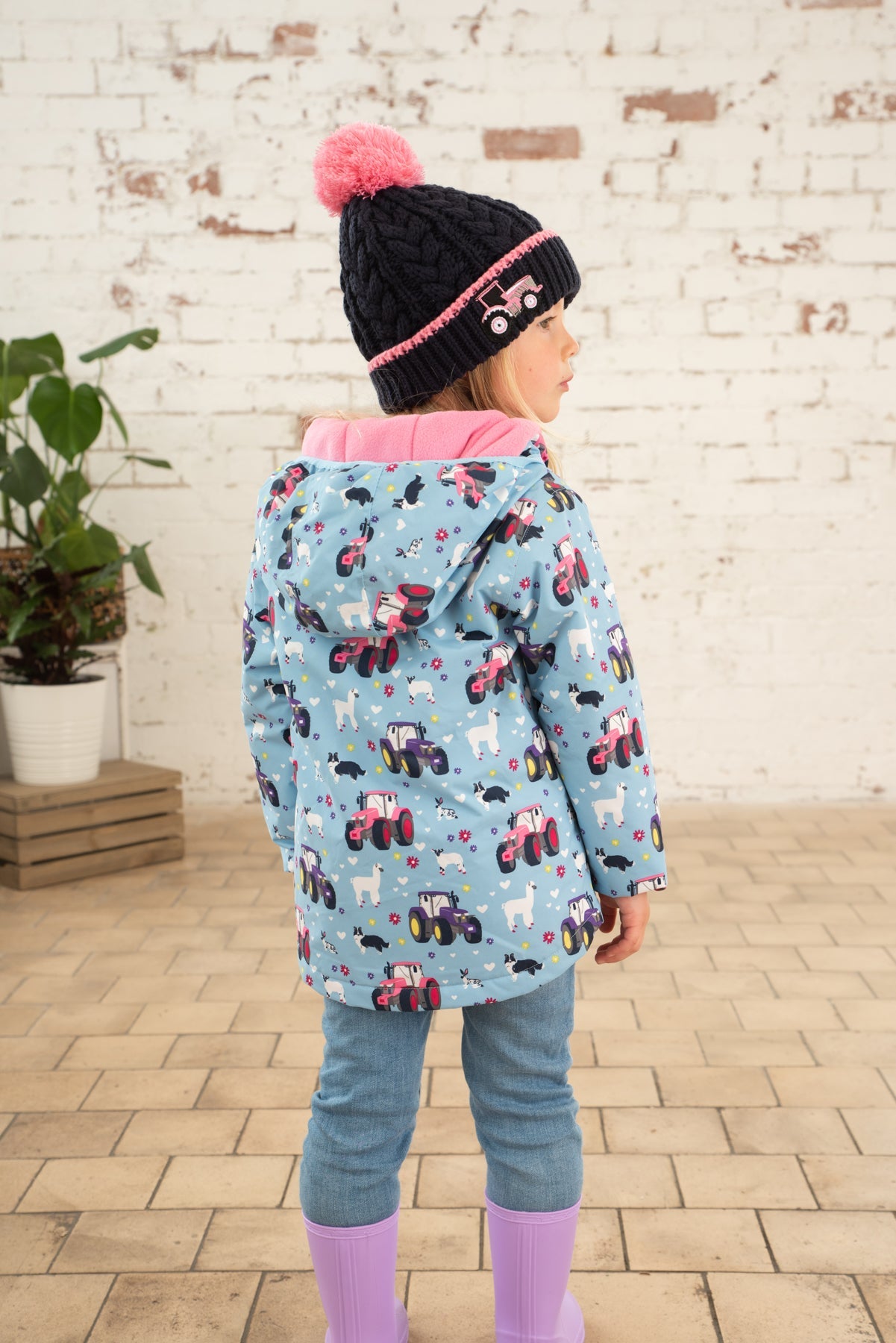 Amelia Coat - Sky Farm Print - Lighthouse