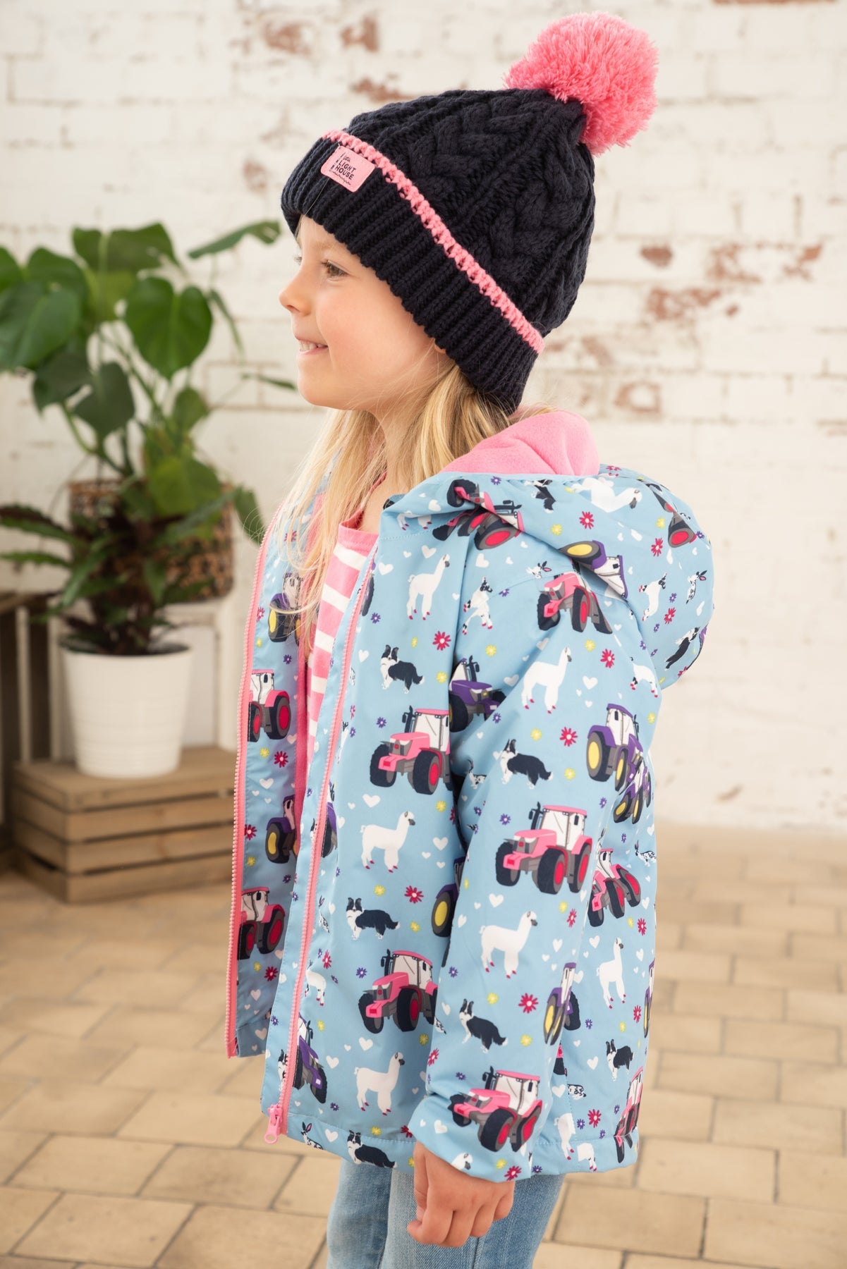 Amelia Coat - Sky Farm Print-Lighthouse