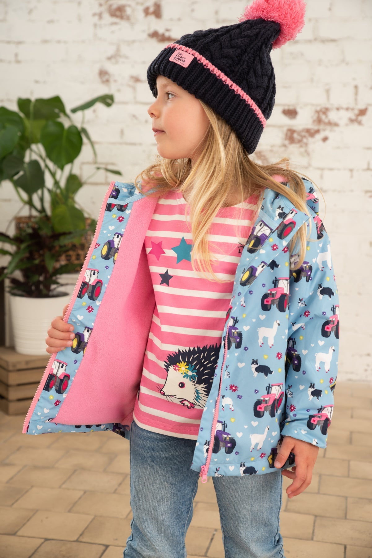 Amelia Coat - Sky Farm Print-Lighthouse