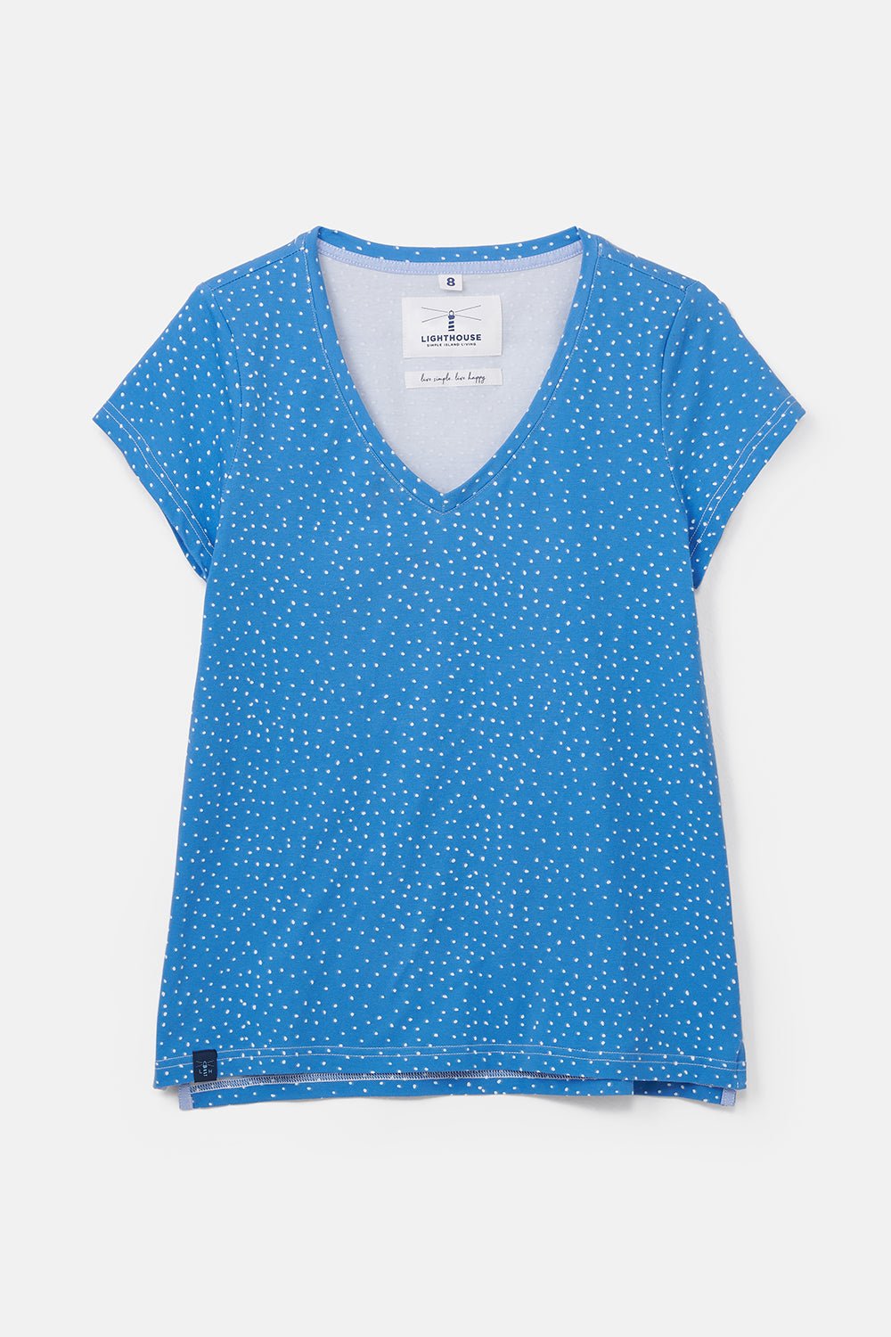 Ariana Tee - Marine Blue Dot-Lighthouse