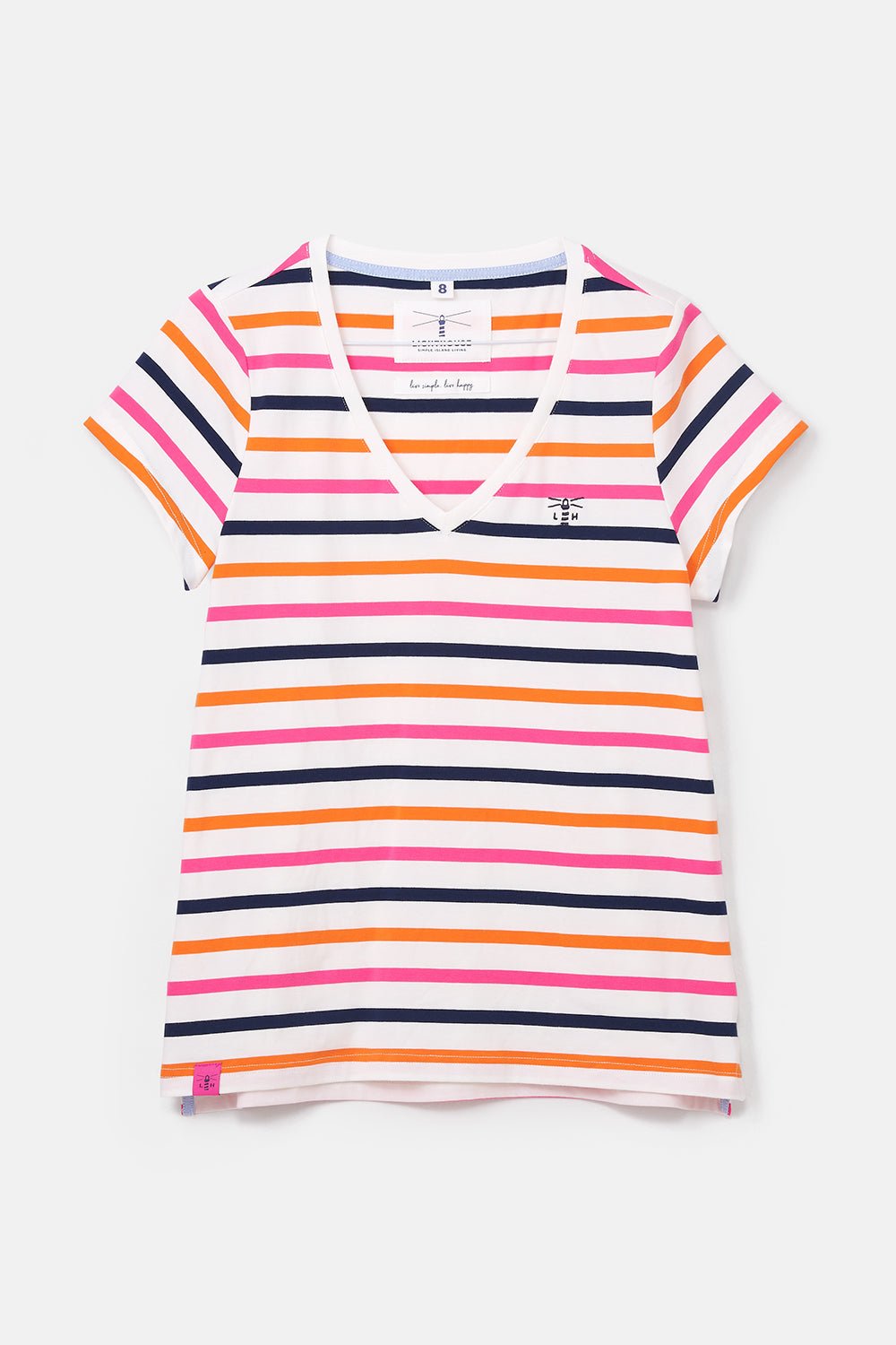 Ariana Tee - Orange Pink Stripe - Lighthouse