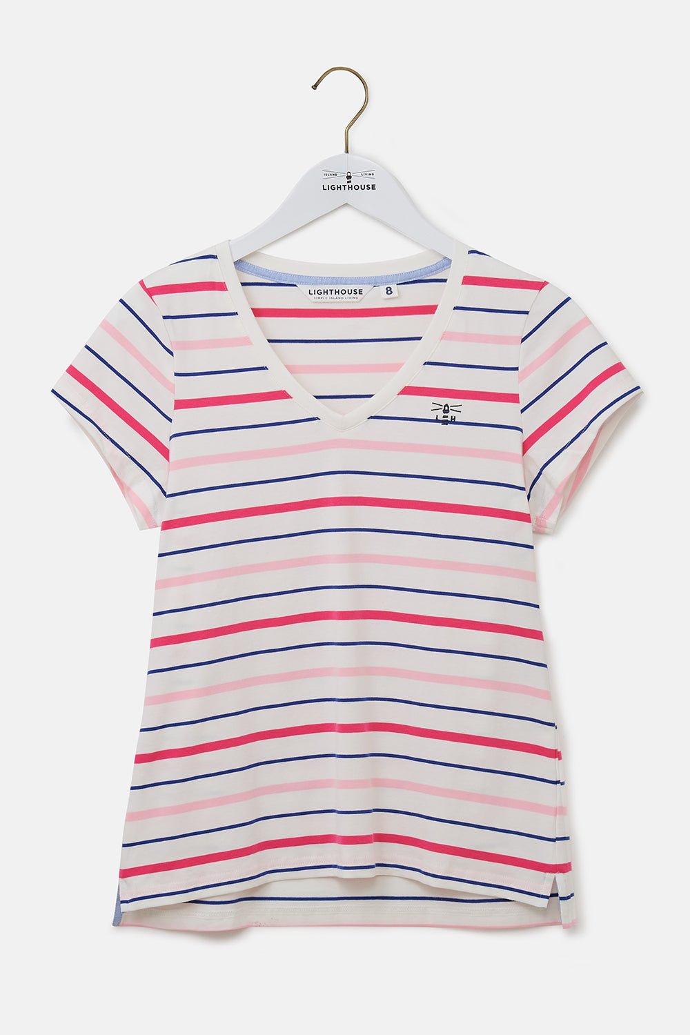 Ariana Tee - Pink Stripe-Lighthouse