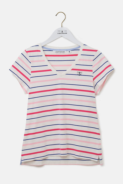 Ariana Tee - Pink Stripe-Lighthouse