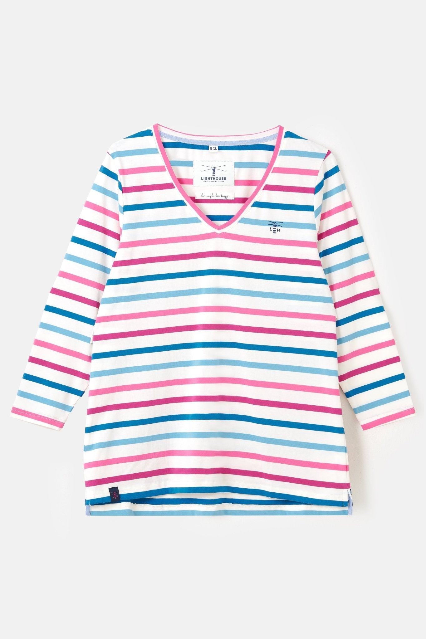 Ariana Top - Berry Teal Stripe - Lighthouse