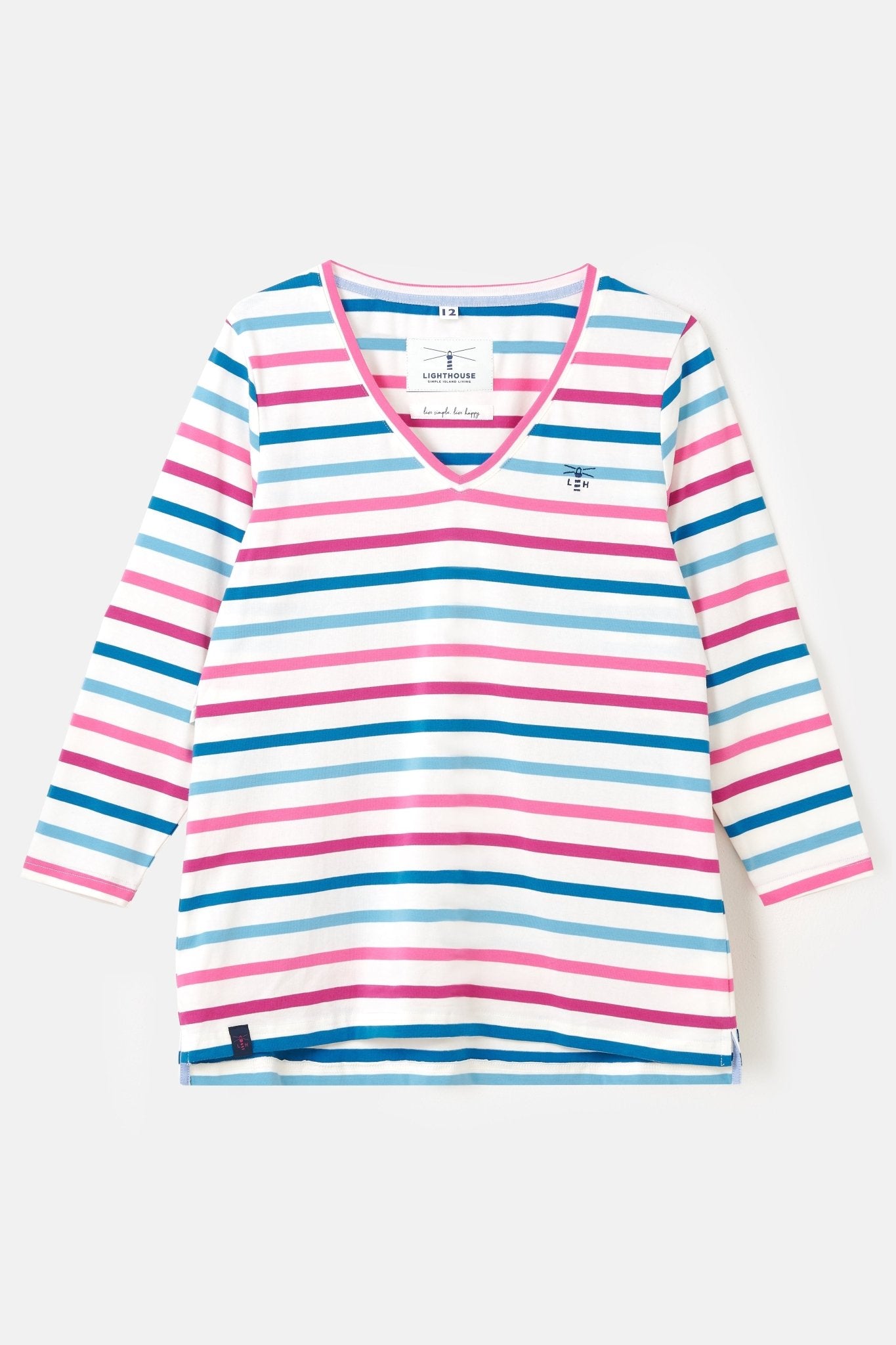 Ariana Top - Berry Teal Stripe-Lighthouse