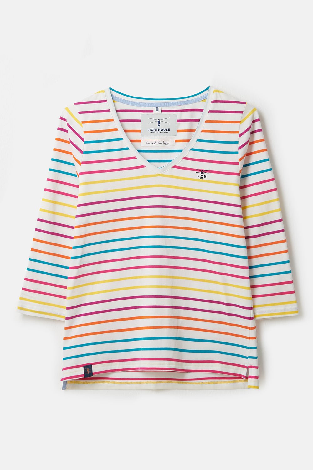 Ariana Top - Teal Pink Stripe - Lighthouse