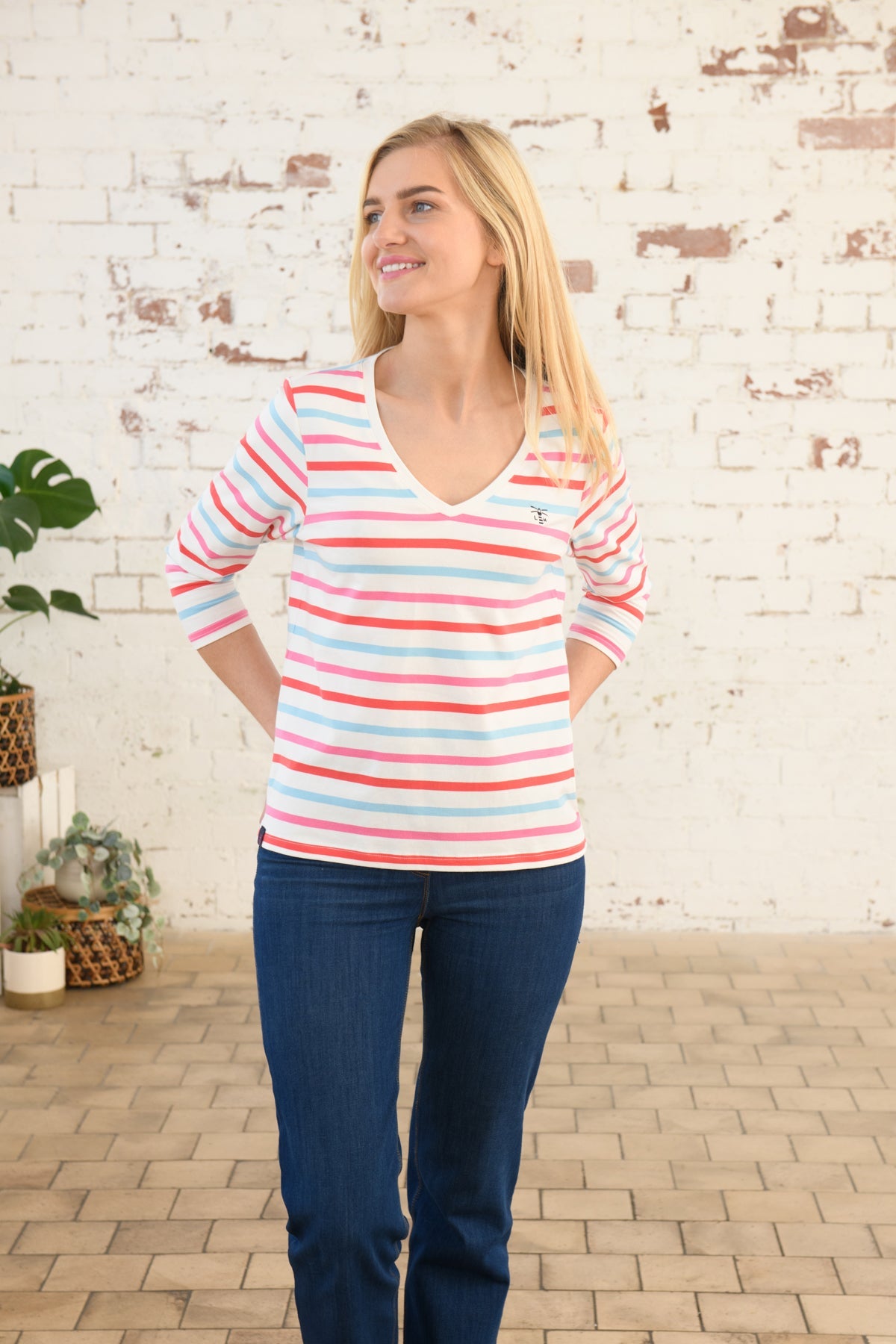 Ariana Top - Watermelon Pink Stripe - Lighthouse
