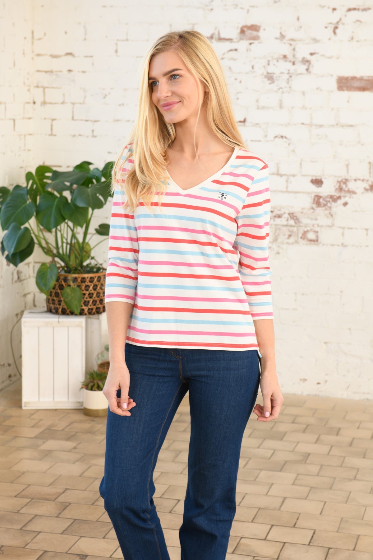 Ariana Top - Watermelon Pink Stripe - Lighthouse