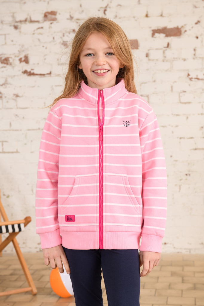 Ava. Girls' Sweatshirt -Blush Pink Stripe| Lighthouse