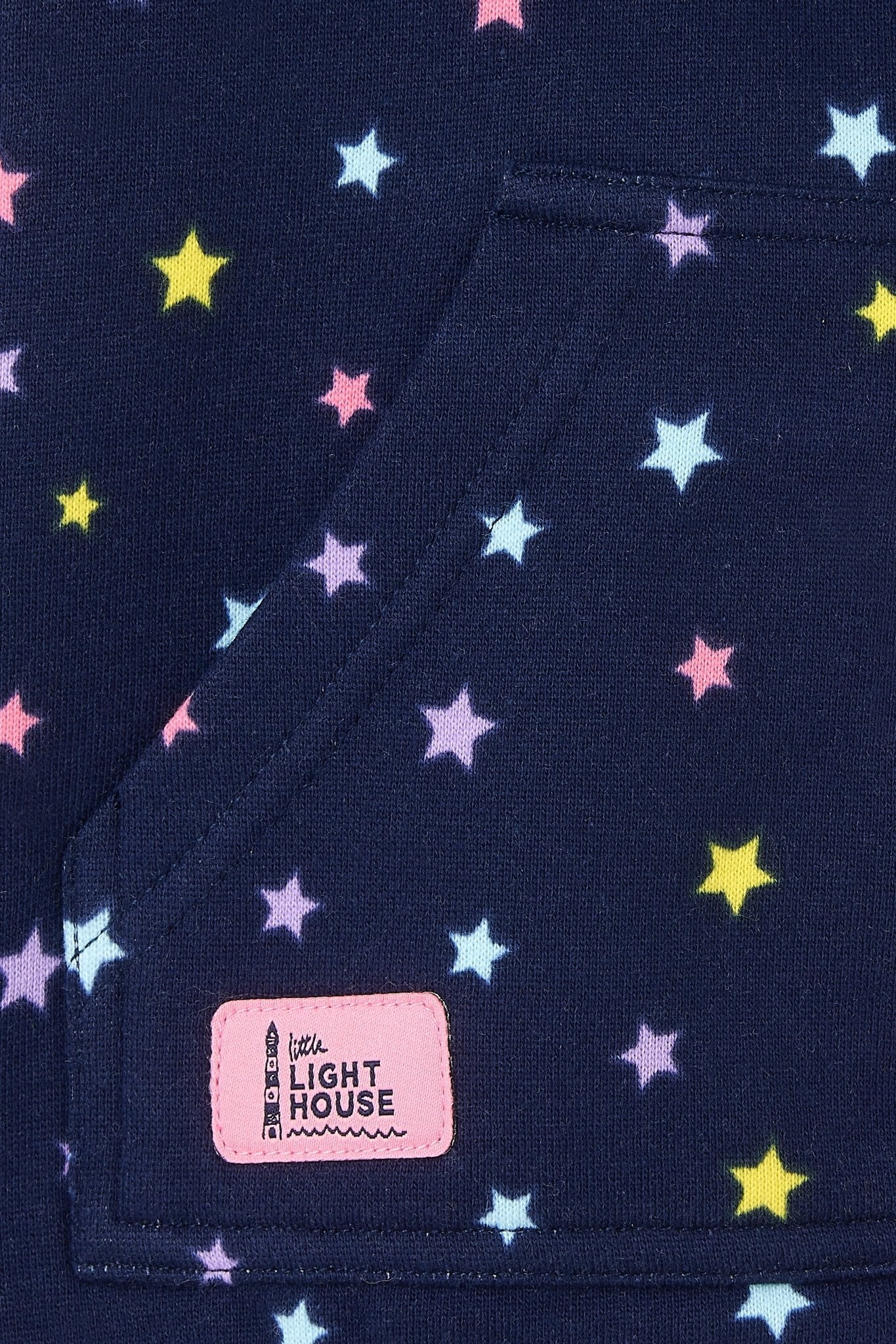 Ava Full Zip Top - Navy Star Print - Lighthouse