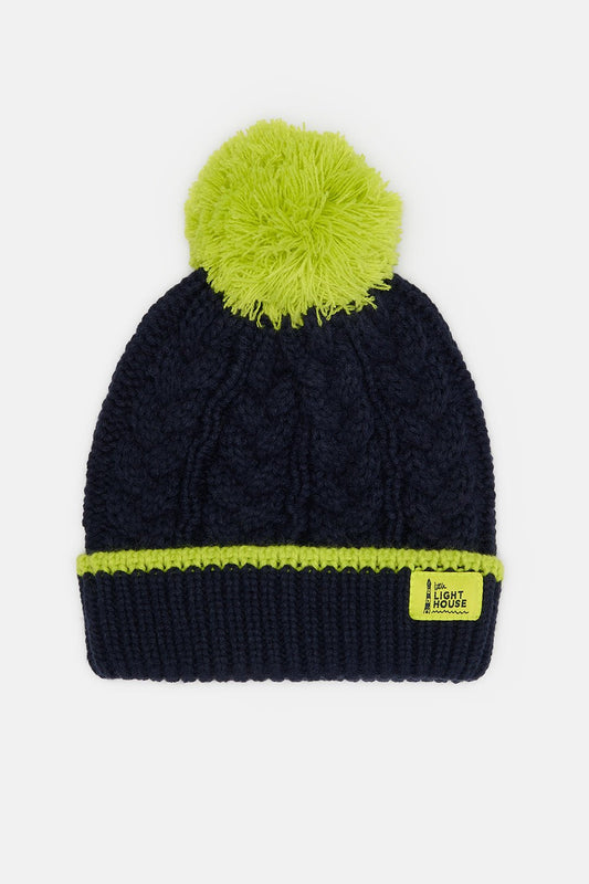 Bobbie Bobble Hat - Navy Lime-Lighthouse