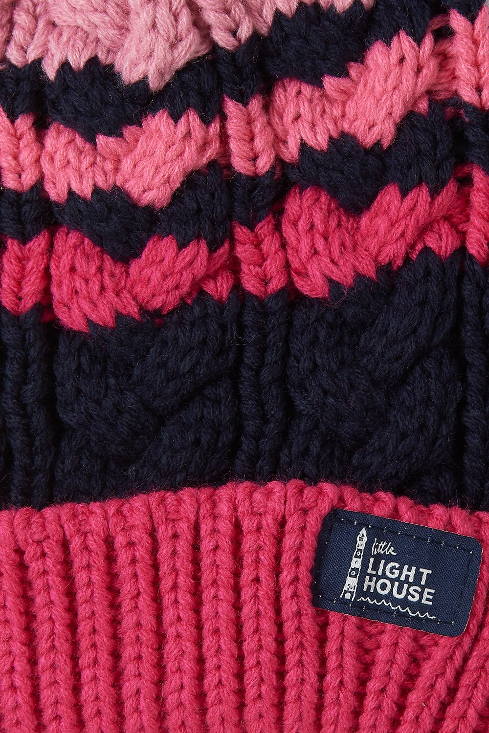 Bobbie Bobble Hat - Pink Navy Stripe-Lighthouse