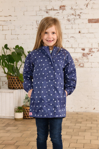 Cara Kids Rain Parka - Navy Floral-Lighthouse