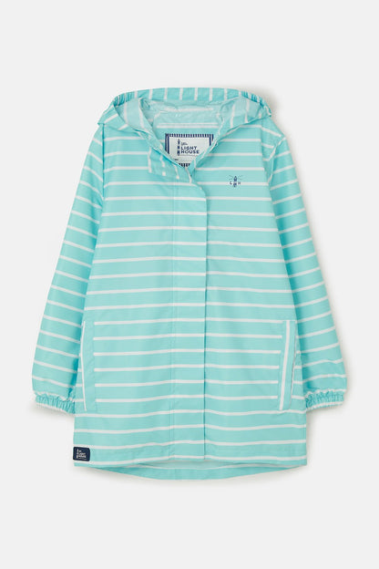 Cara Kids Rain Parka - Soft Turquoise Stripe-Lighthouse