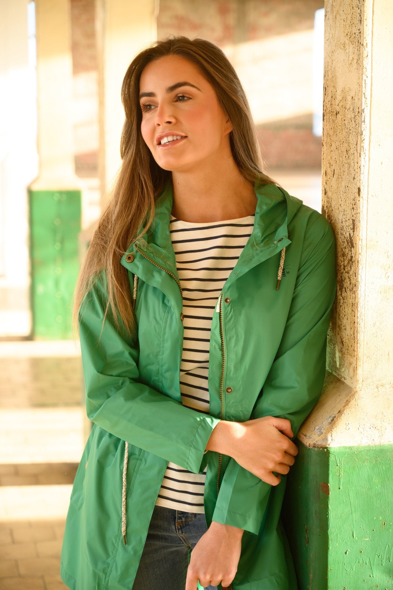 Cara Rain Parka - Seagrass-Lighthouse