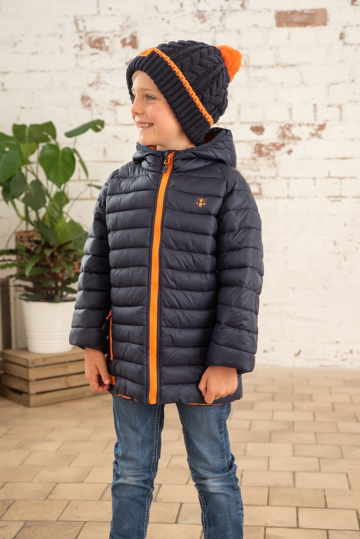Carter Coat - Navy Orange-Lighthouse