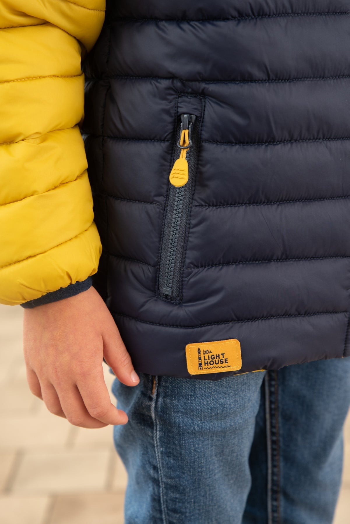 Carter Coat - Navy Yellow-Lighthouse