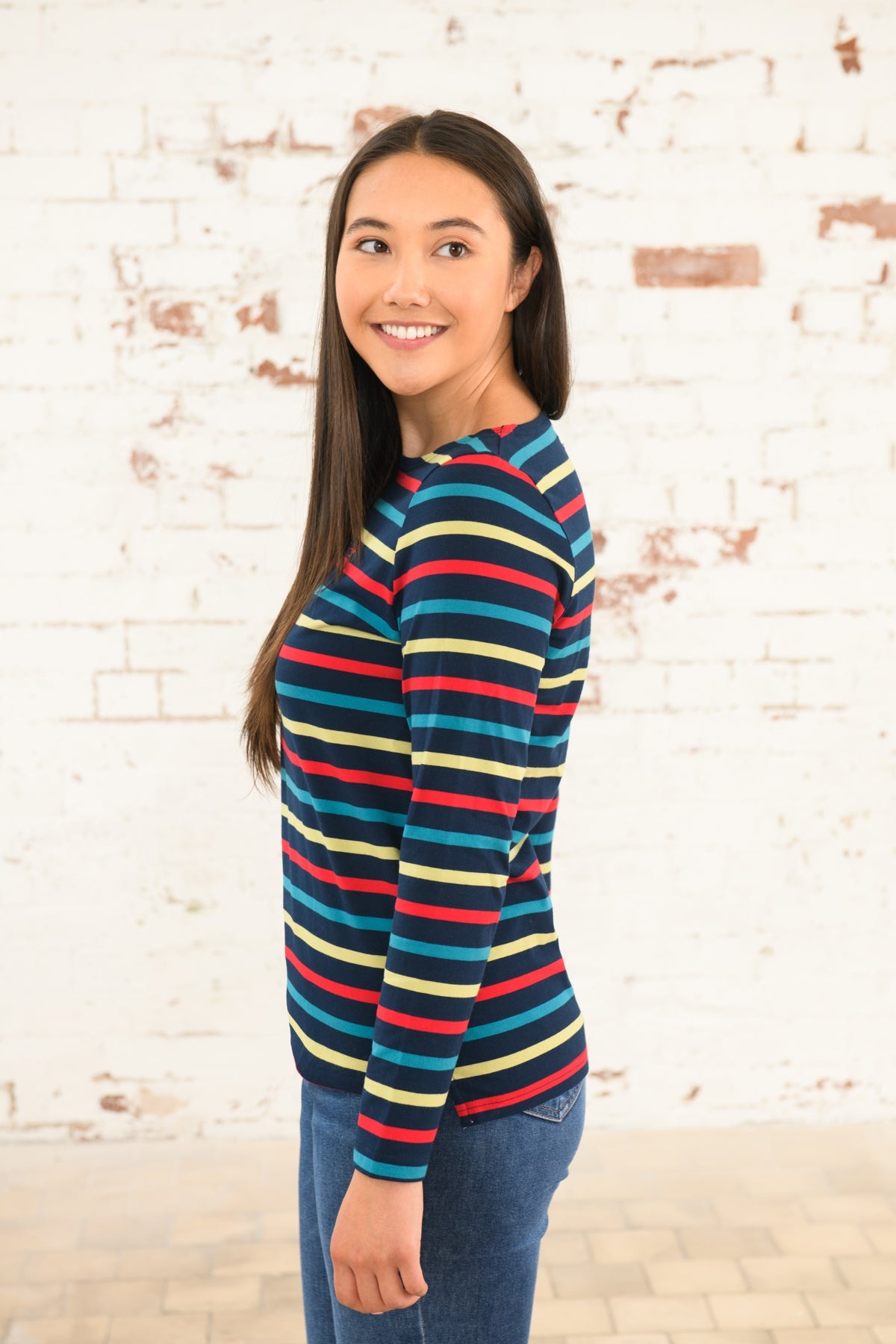 Causeway Breton Top - Apple Red Stripe - Lighthouse