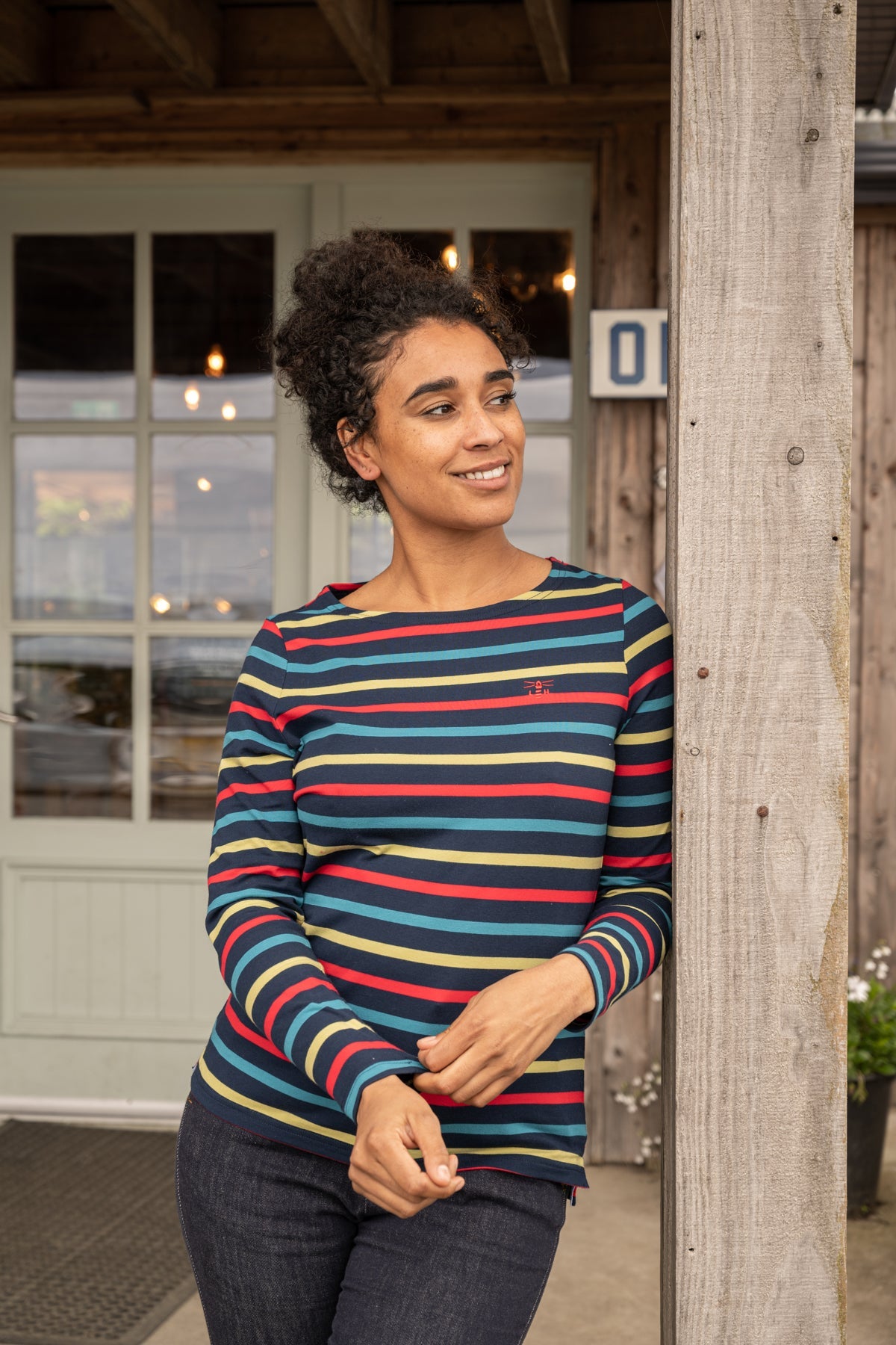 Causeway Breton Top - Apple Red Stripe - Lighthouse