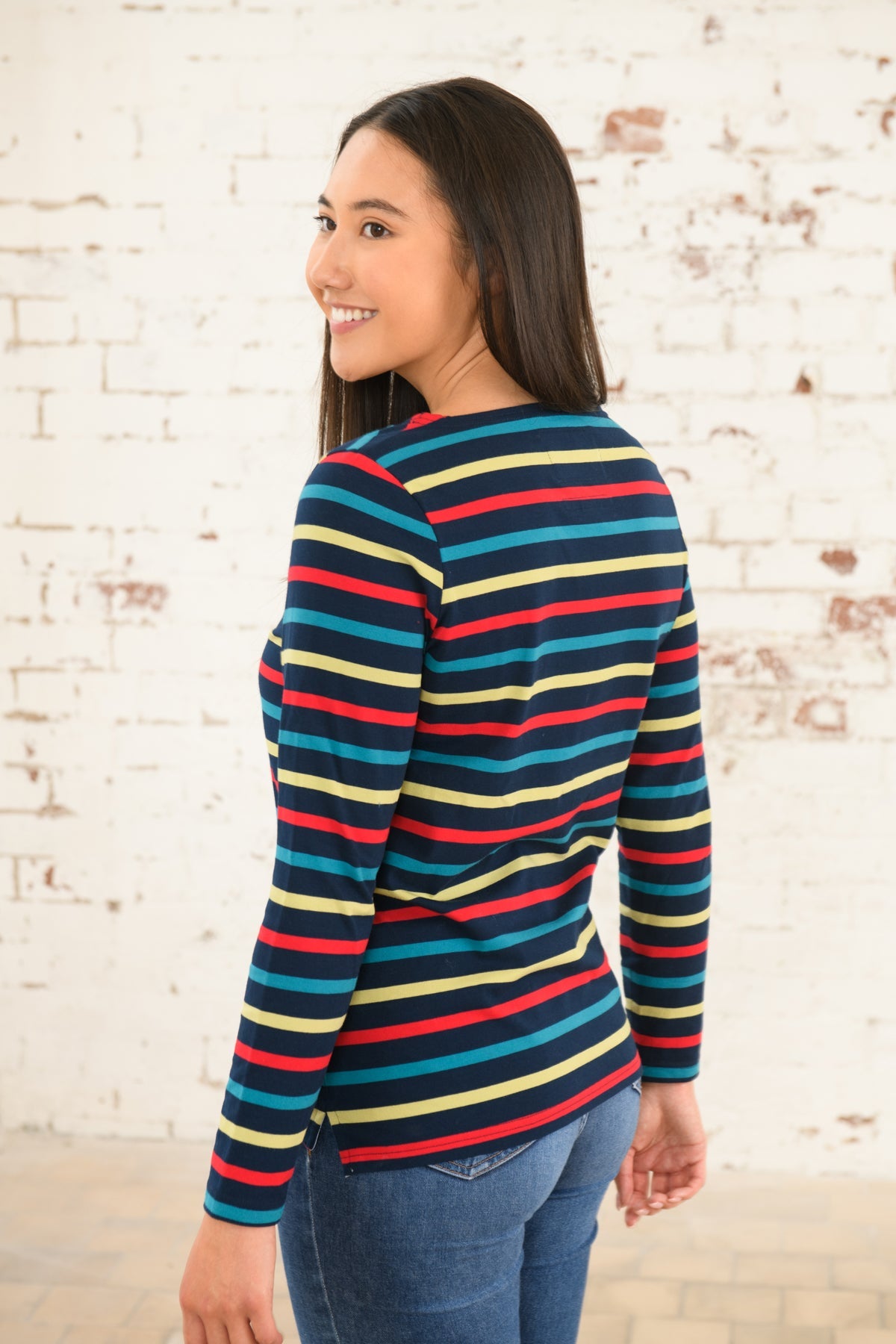 Causeway Breton Top - Apple Red Stripe - Lighthouse