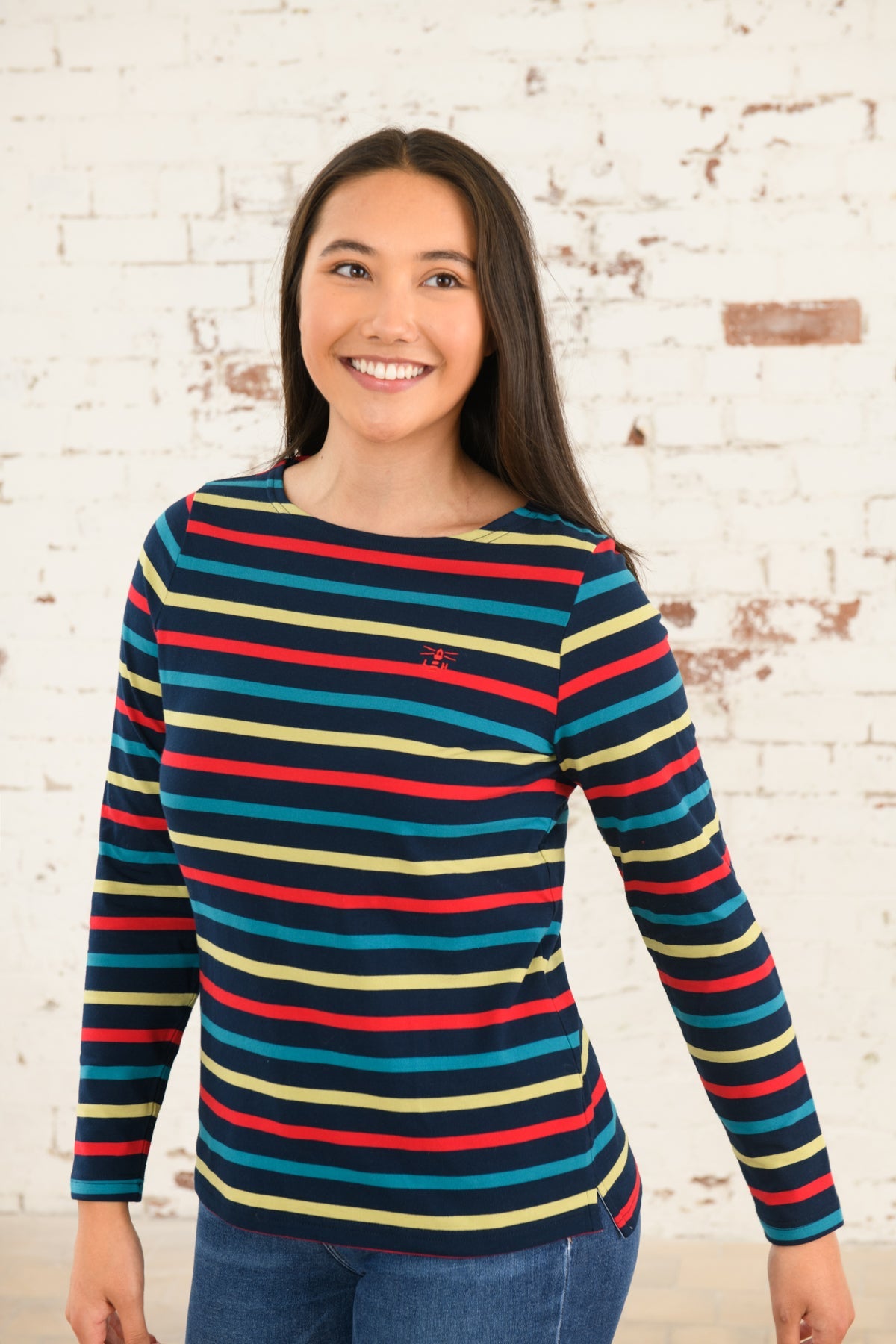 Causeway Breton Top - Apple Red Stripe - Lighthouse