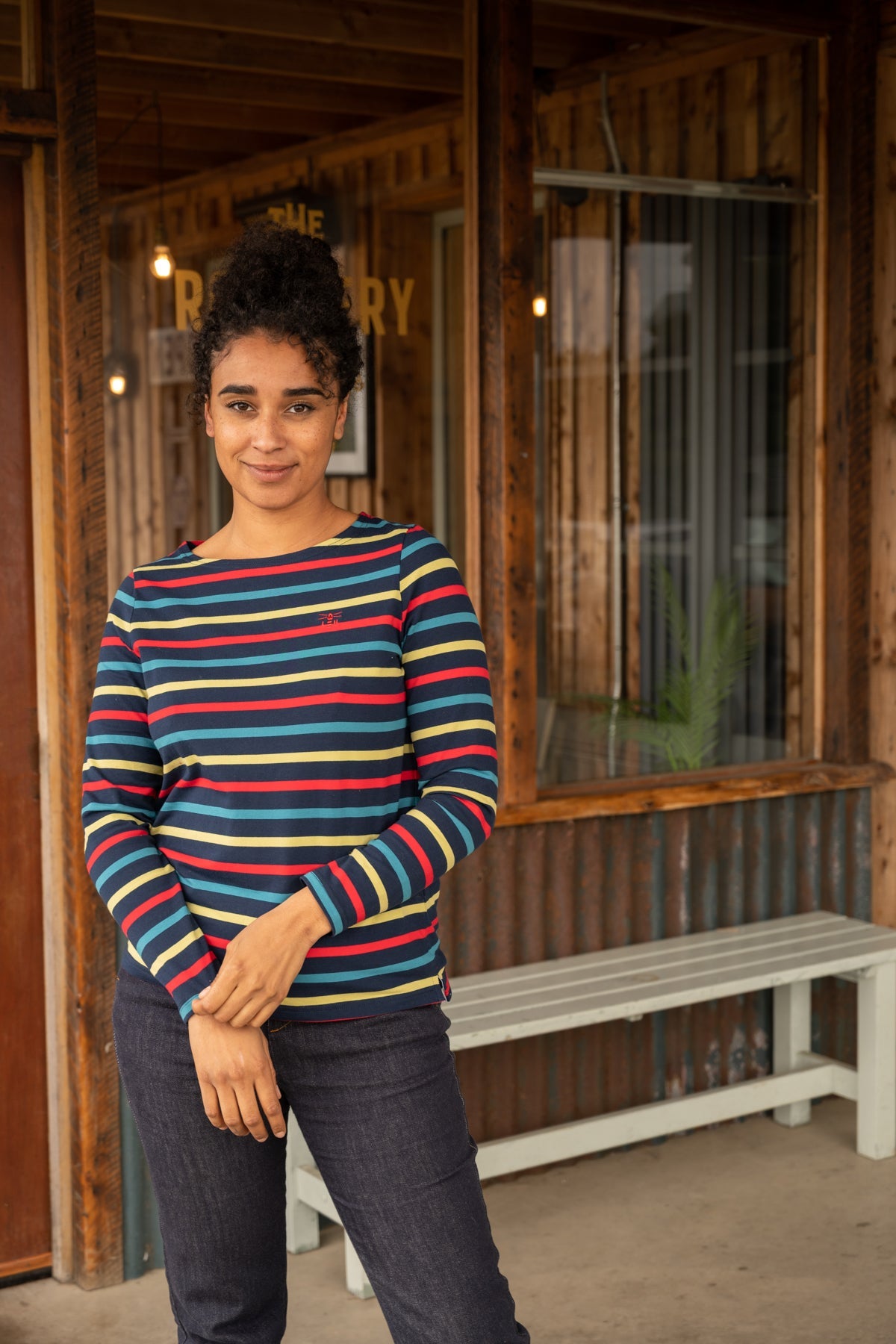 Causeway Breton Top - Apple Red Stripe - Lighthouse