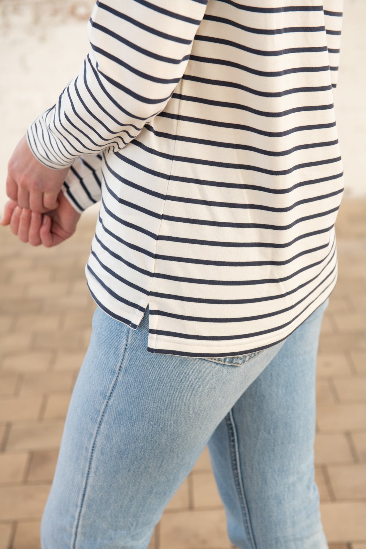 Causeway Breton Top - Cloud Midnight Stripe - Lighthouse