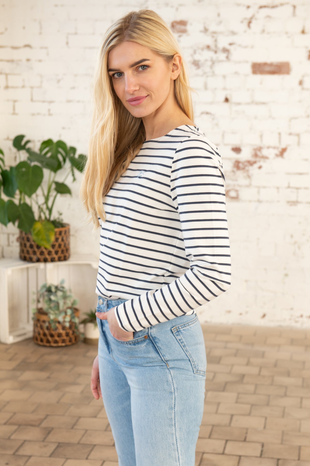 Causeway Breton Top - Cloud Midnight Stripe - Lighthouse