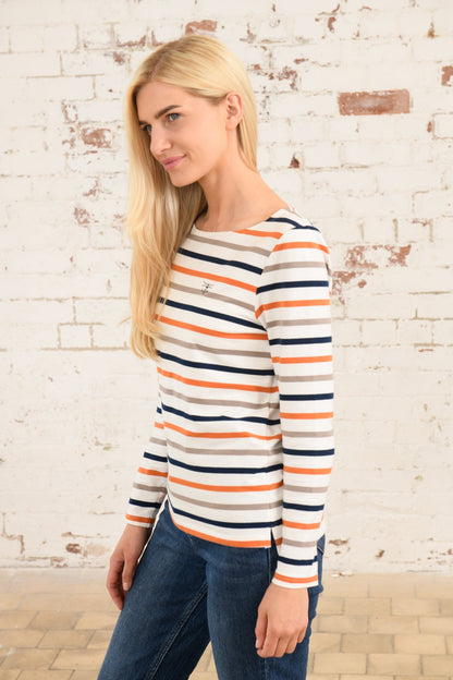 Causeway Breton Top - Mocha Orange Stripe-Lighthouse