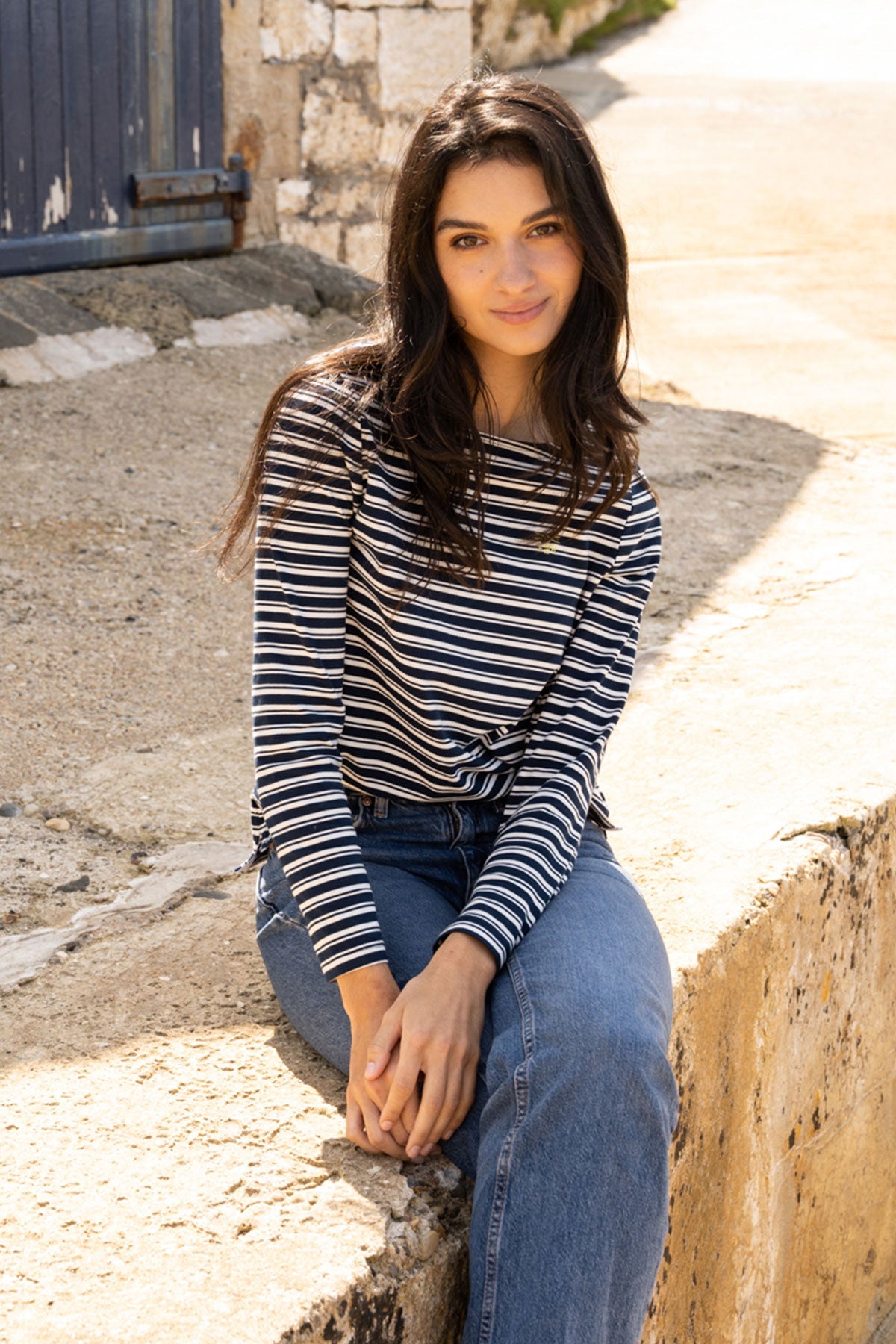 Causeway Breton Top - Navy Stripe-Lighthouse