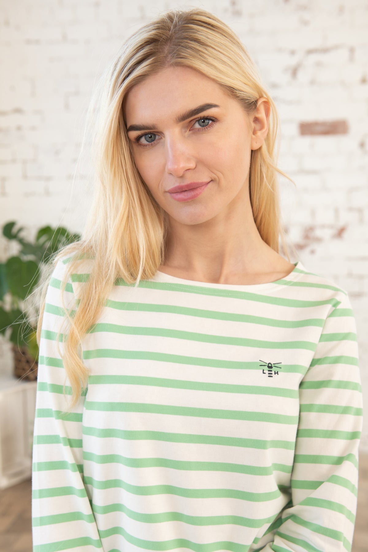 Causeway Breton Top - Pistachio Stripe-Lighthouse