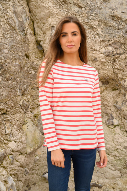 Causeway Breton Top - Watermelon Stripe Lighthouse