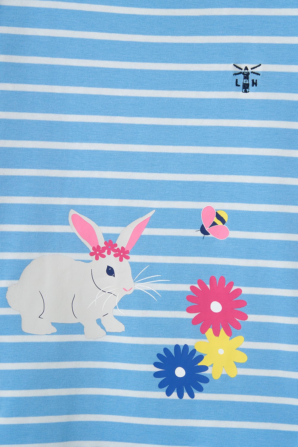 Causeway girls' t-shirt, Blue Stripe Bunny