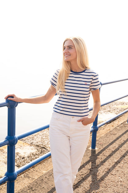 Causeway Tee - Indigo Stripe-Lighthouse