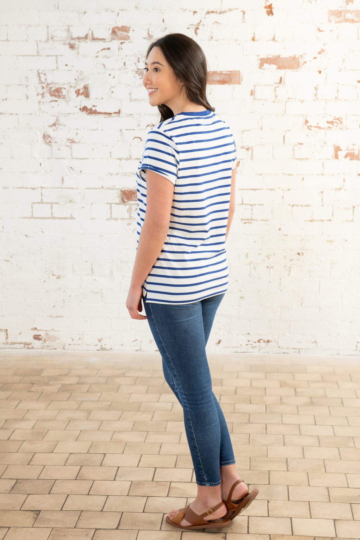 Causeway Tee - Indigo Stripe-Lighthouse
