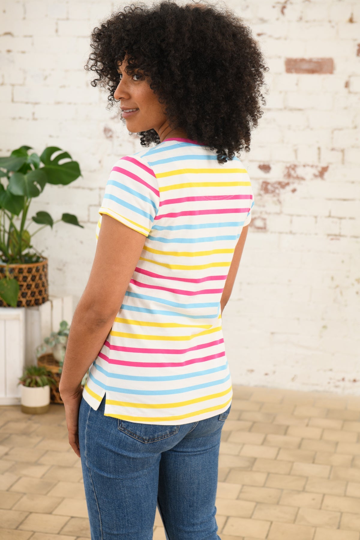 Causeway Tee - Pink Sky Blue Stripe-Lighthouse