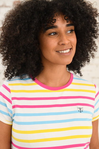 Causeway Tee - Pink Sky Blue Stripe-Lighthouse