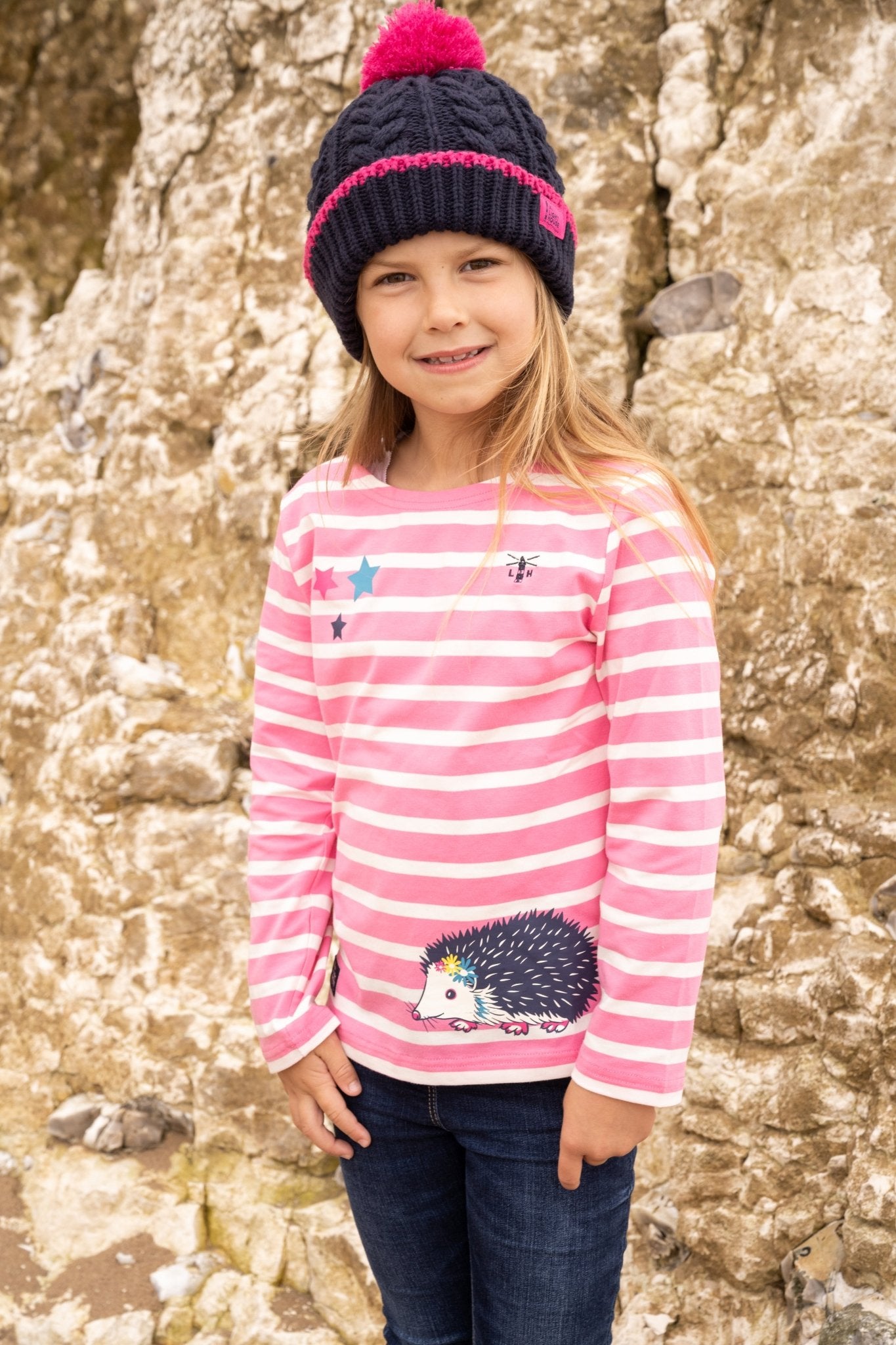 Causeway Top - Hedgehog Print-Lighthouse