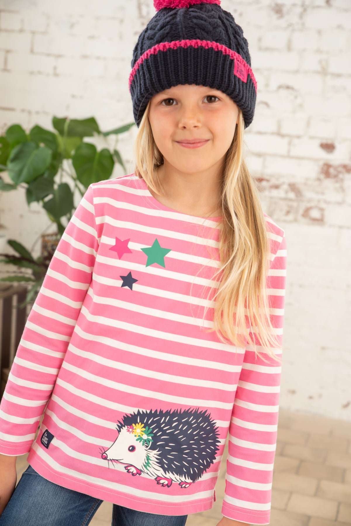 Causeway Top - Hedgehog Print-Lighthouse