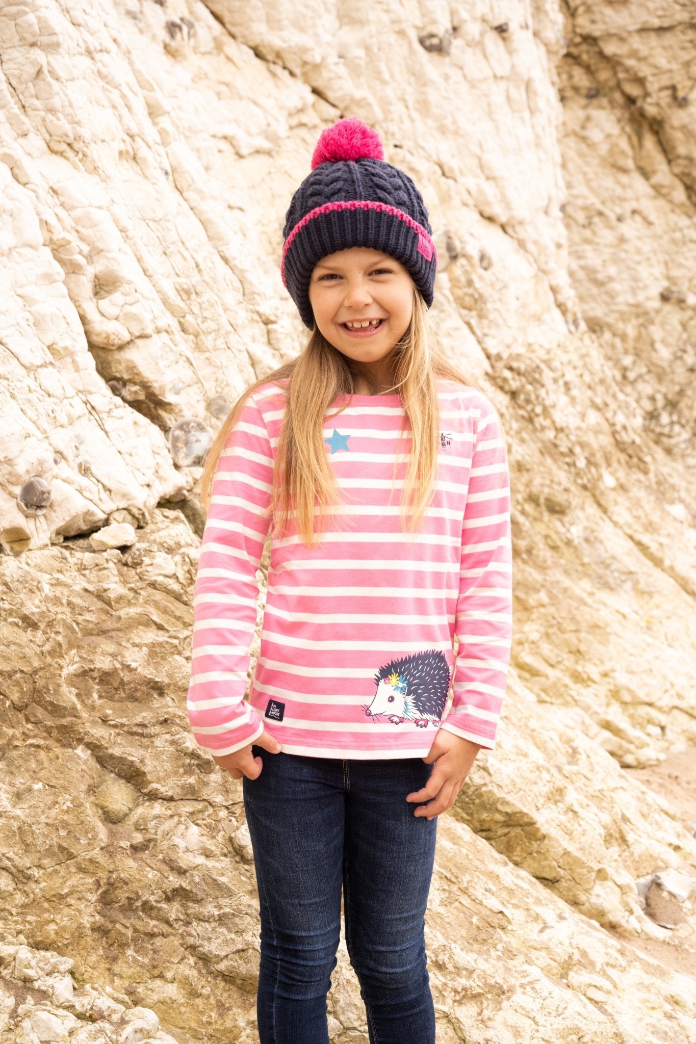 Causeway Top - Hedgehog Print-Lighthouse