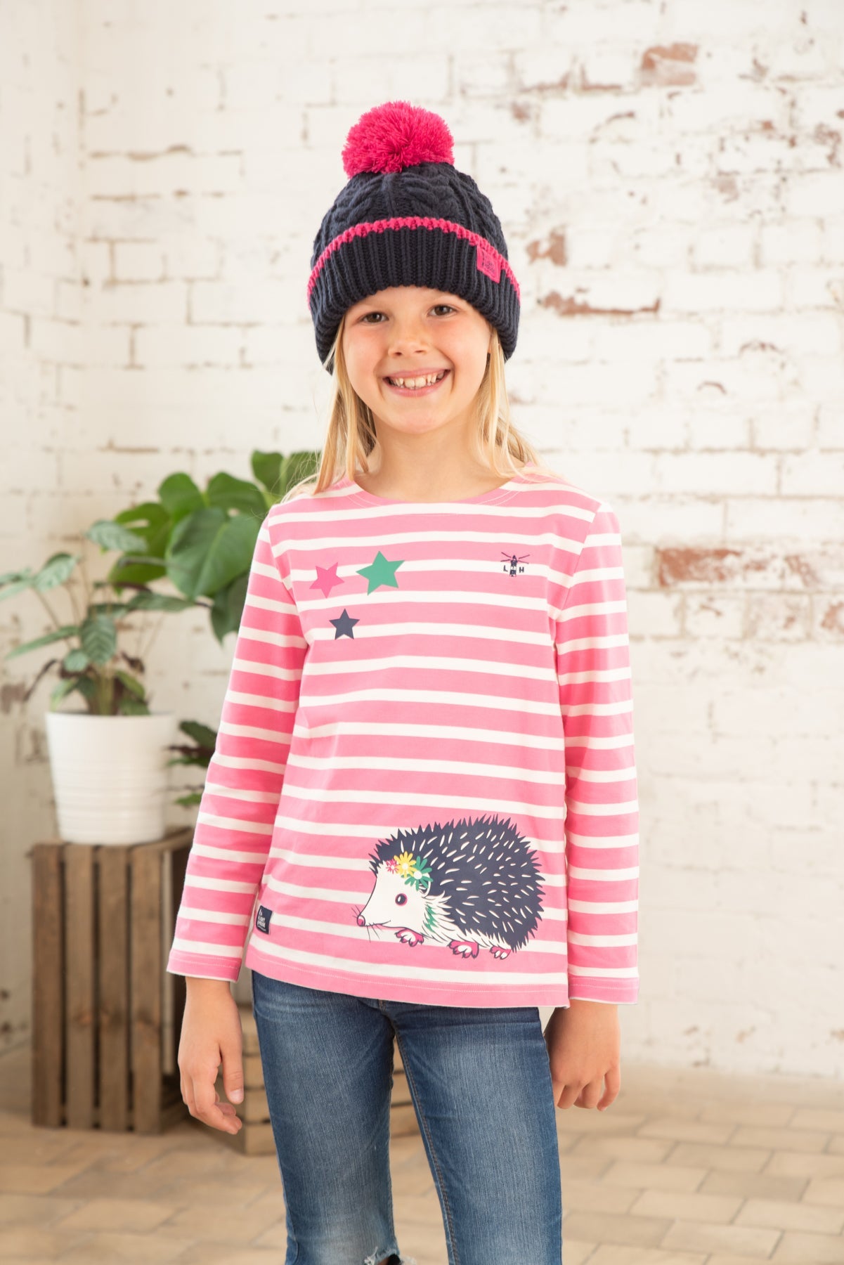 Causeway Top - Hedgehog Print-Lighthouse