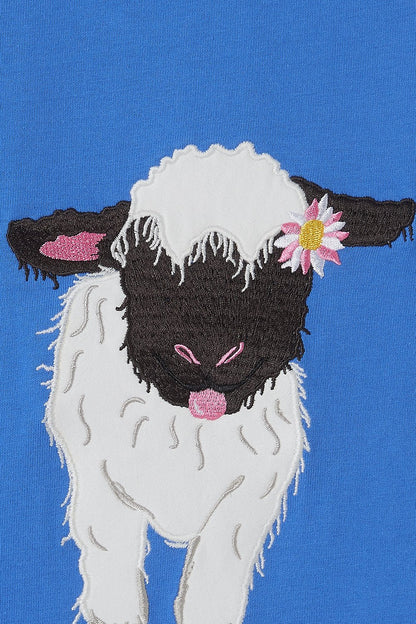 Causeway Top - Lamb Appliqué - Lighthouse