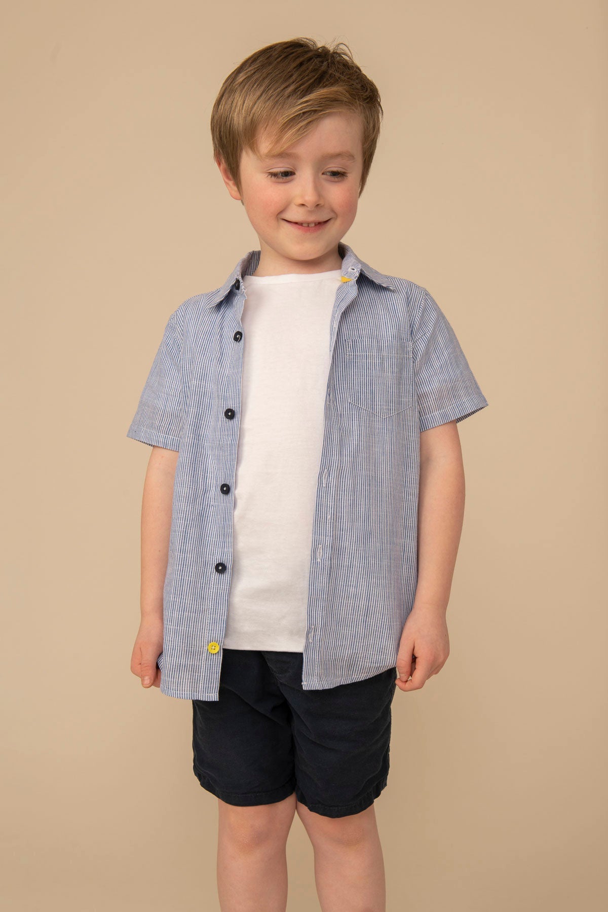 Elliot Short Sleeve Shirt - Blue Stripe - Lighthouse