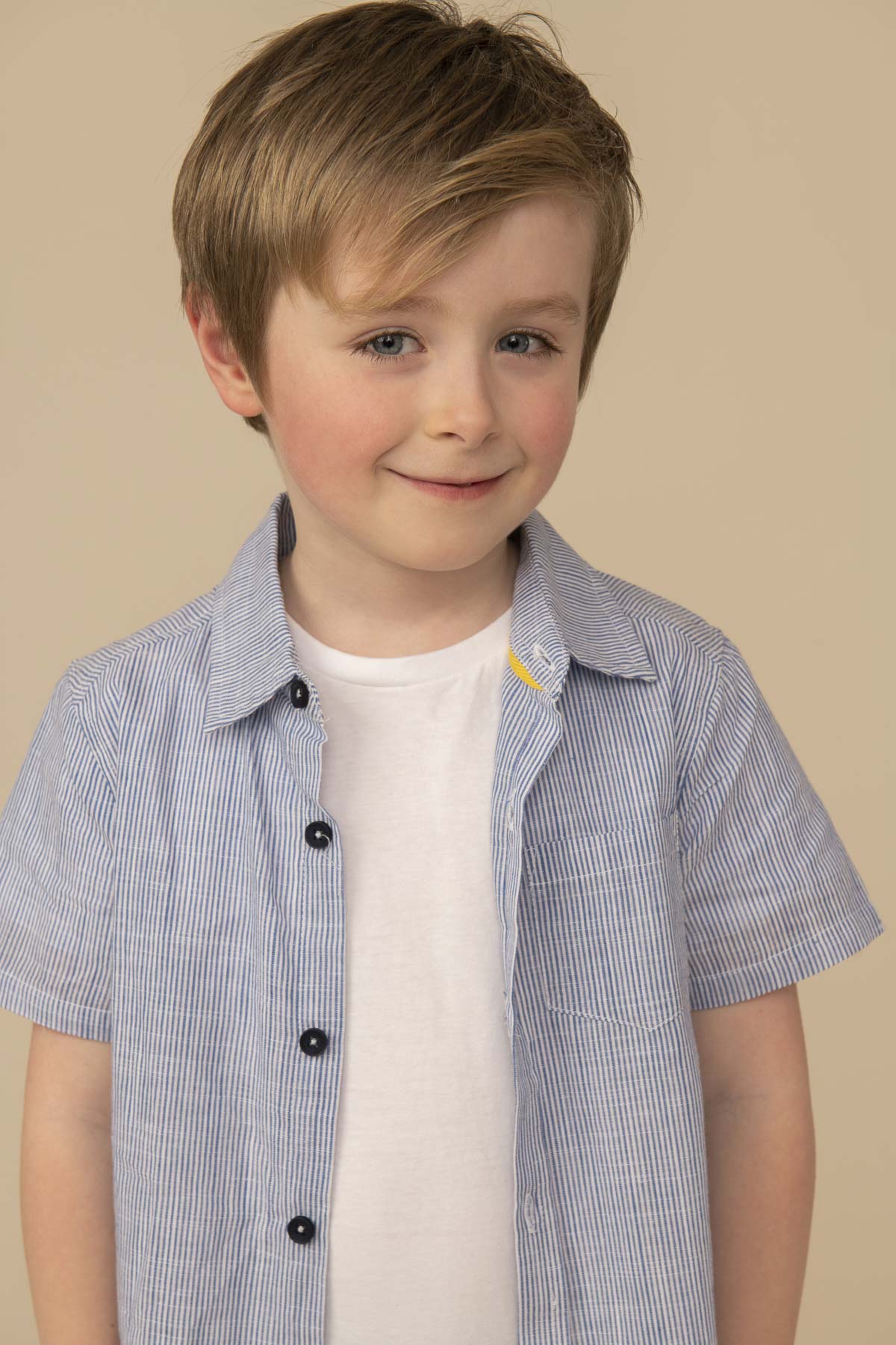 Elliot Short Sleeve Shirt - Blue Stripe - Lighthouse